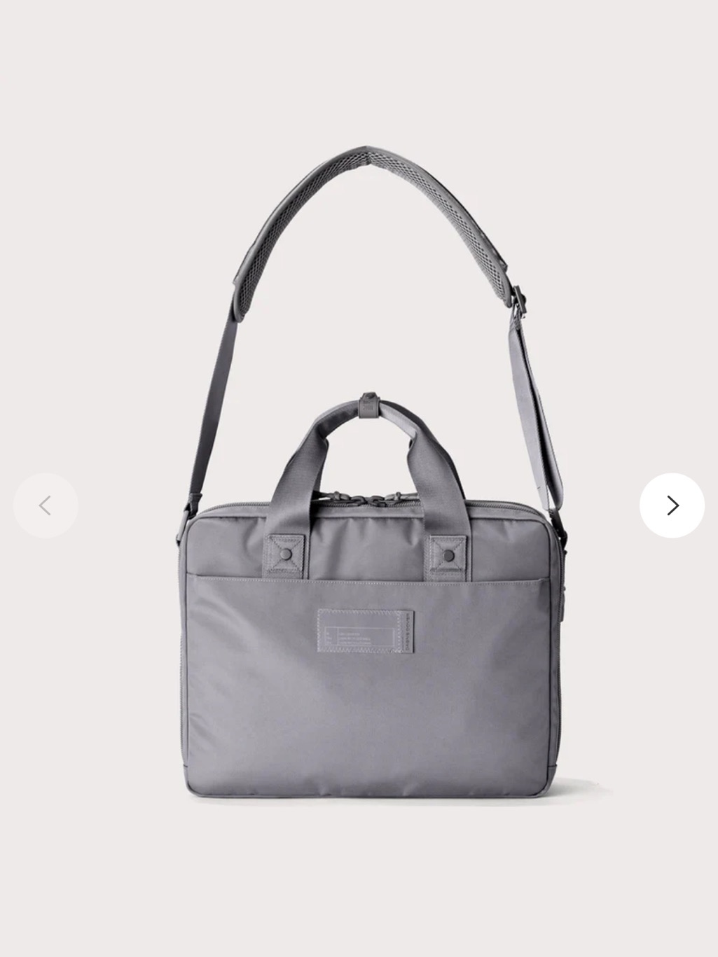 Grey Briefcase Shoulder Bag - Minimal Business Laptop Bag
